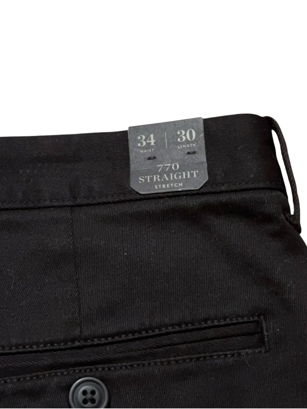 J.Crew Chino Pants Mens Size 34x30 770 Straight Flat Front Stretch Black NEW